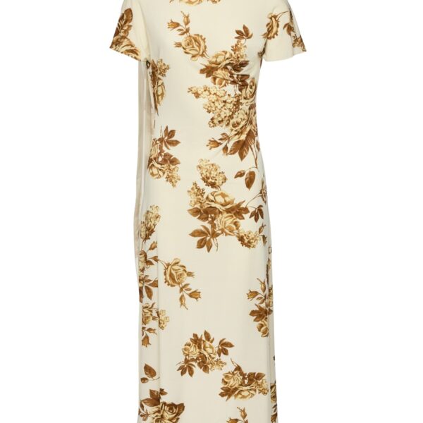 Magda Butrym Midi dress with scarf detail in cream floral print
