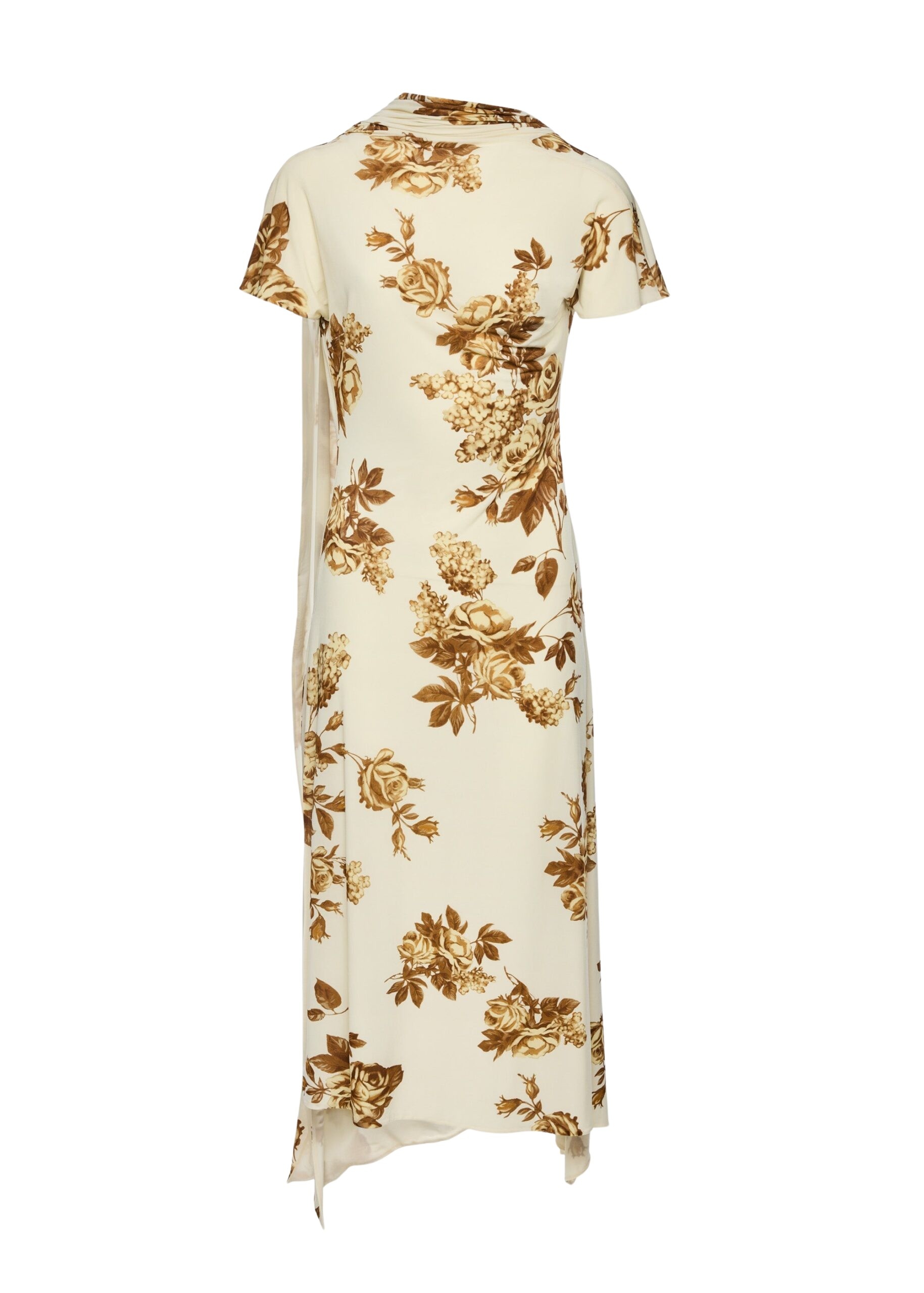 Magda Butrym Midi dress with scarf detail in cream floral print