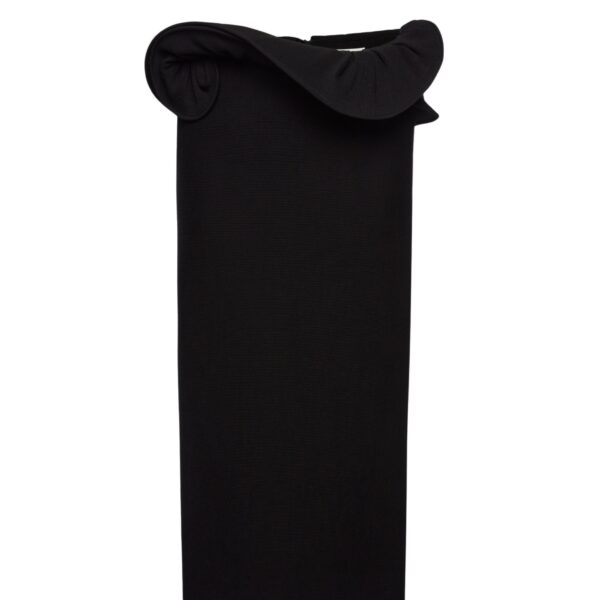 Magda Butrym Midi skirt with hand-twisted flower detail in black