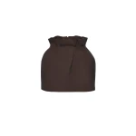 Magda Butrym Mini linen skirt with ruffled waist in brown