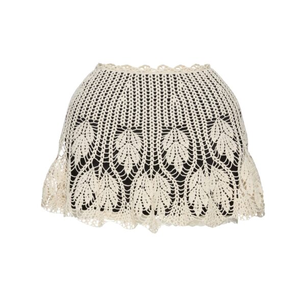 Magda Butrym Mini skirt with crochet overlay in cream