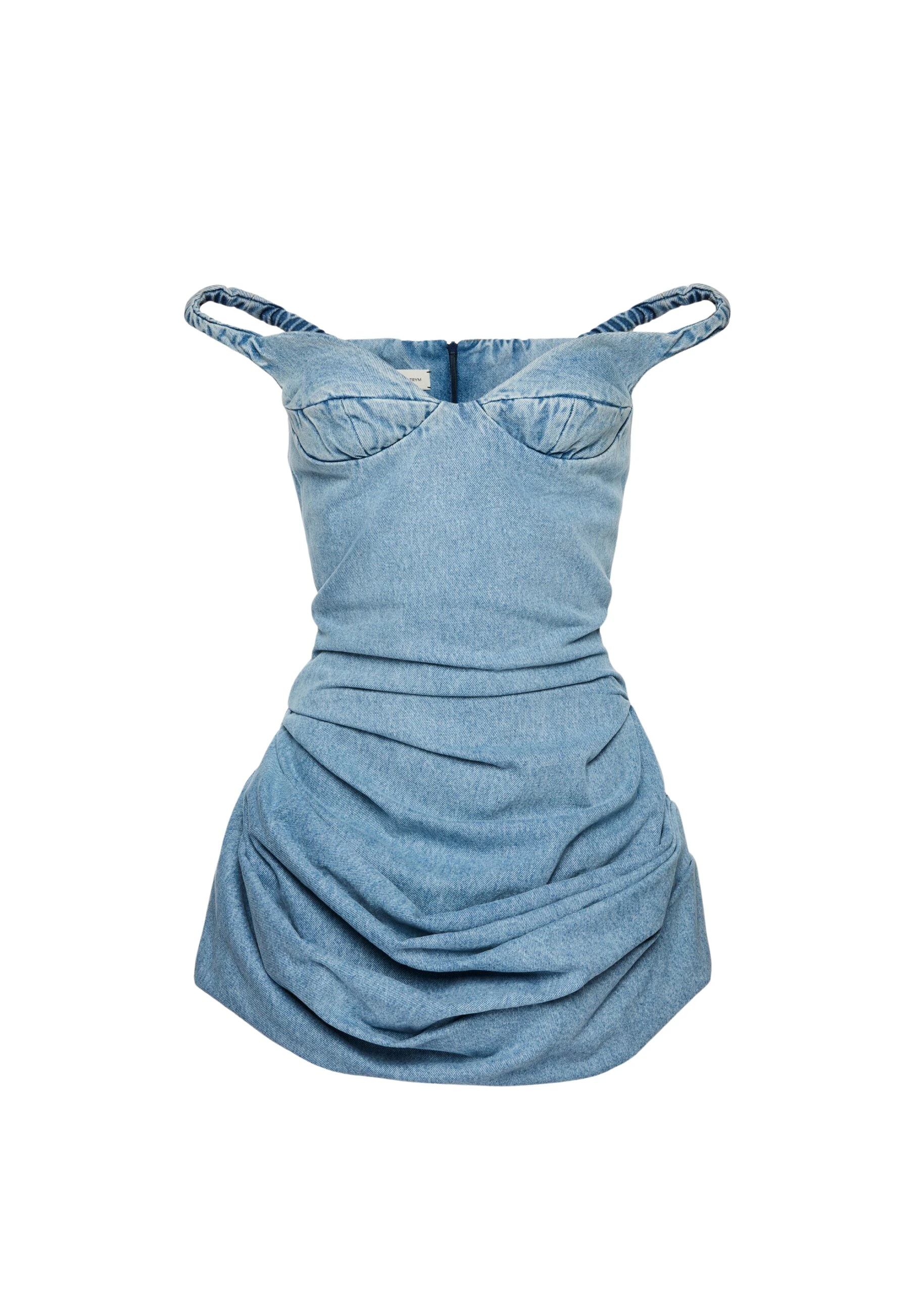 Magda Butrym Off-shoulder bustier denim dress in light blue