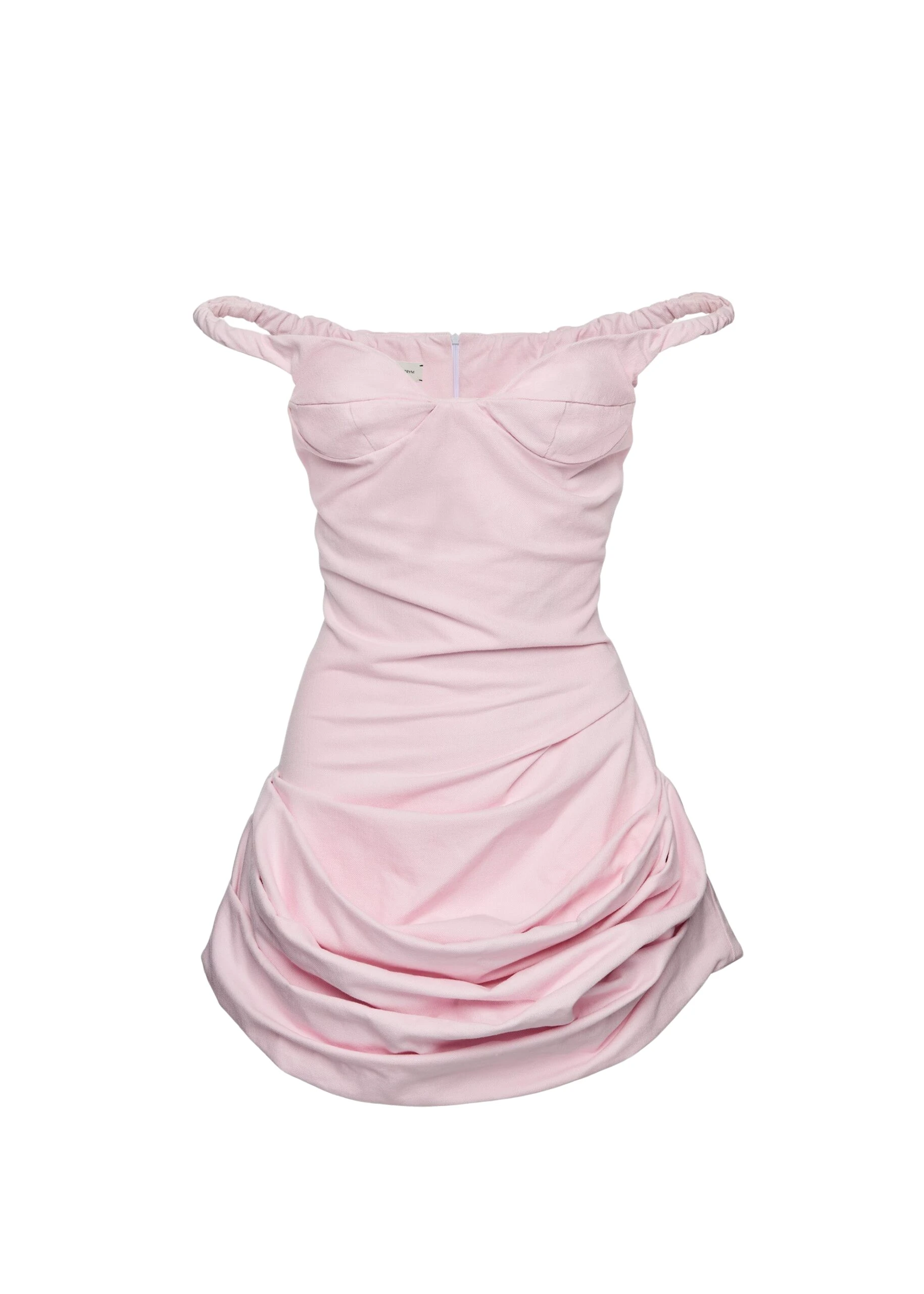 Magda Butrym Off-shoulder bustier denim dress in pink
