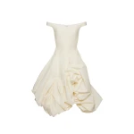 Magda Butrym Off-shoulder maxi dress with adjustable skirt in cream