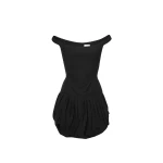 Magda Butrym Off-shoulder puff skirt mini dress in black