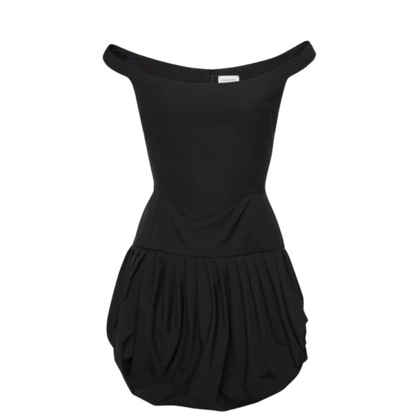 Magda Butrym Off-shoulder puff skirt mini dress in black