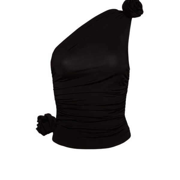 Magda Butrym One shoulder tshirt in black