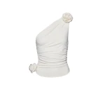 Magda Butrym One shoulder tshirt in cream