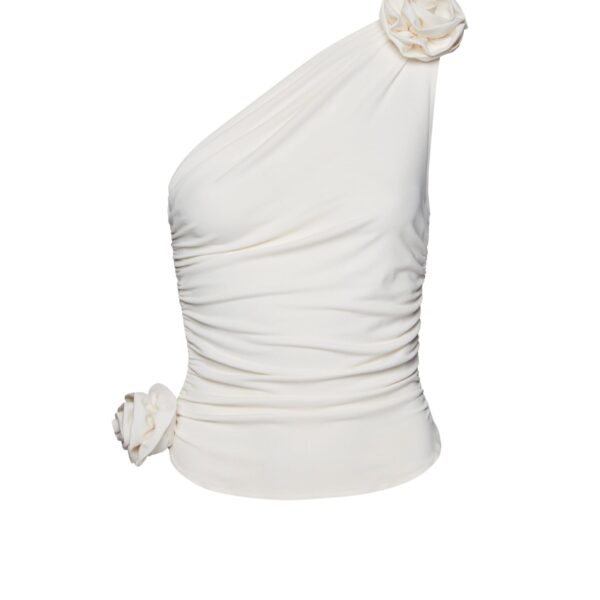 Magda Butrym One shoulder tshirt in cream