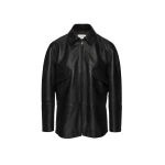 Magda Butrym Overshirt zipped leather jacket in black
