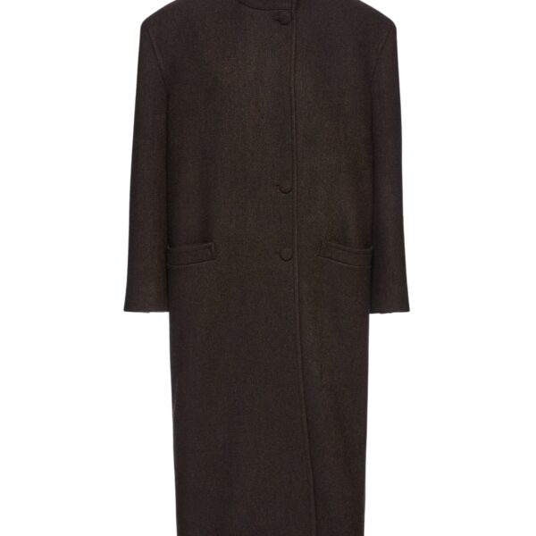 Magda Butrym Oversize cashmere coat with stand collar in brown