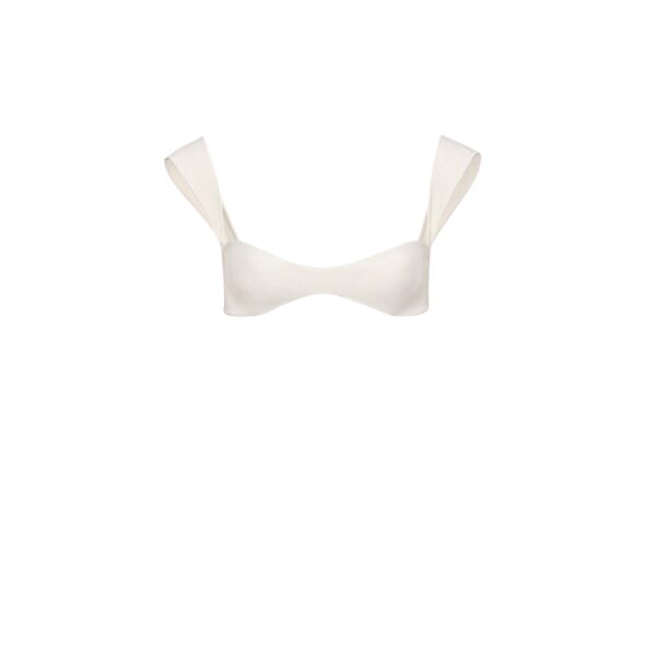 Magda Butrym Retro bustier swim top in cream