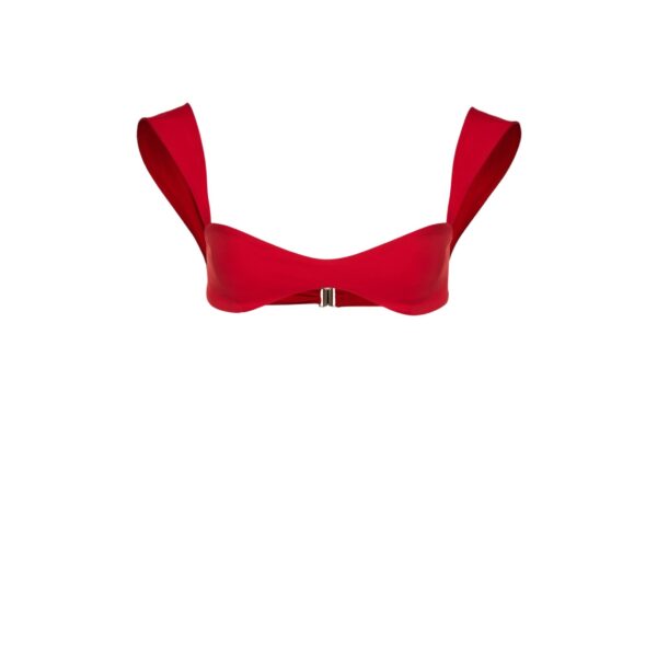 Magda Butrym Retro bustier swim top in red