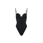 Magda Butrym Retro bustier swimsuit in black with ring detail