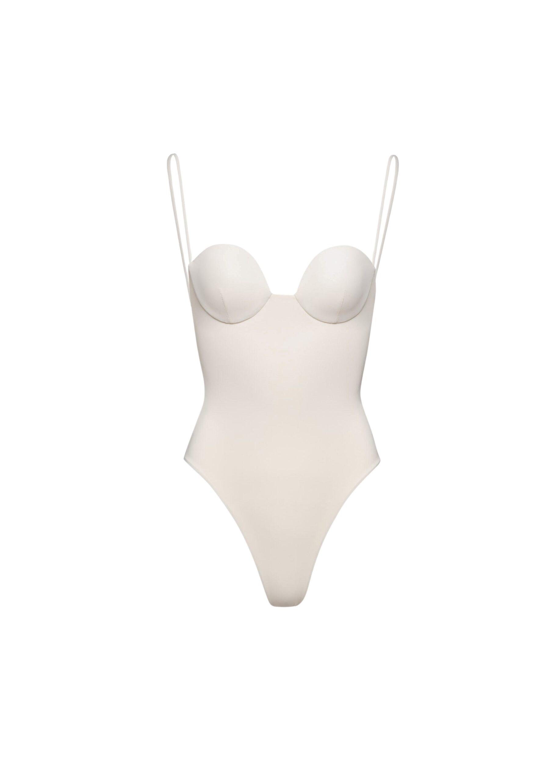 Magda Butrym Retro bustier swimsuit in cream