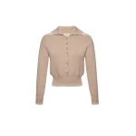 Magda Butrym Reversible buttoned polo sweater in beige