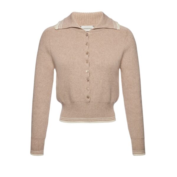 Magda Butrym Reversible buttoned polo sweater in beige