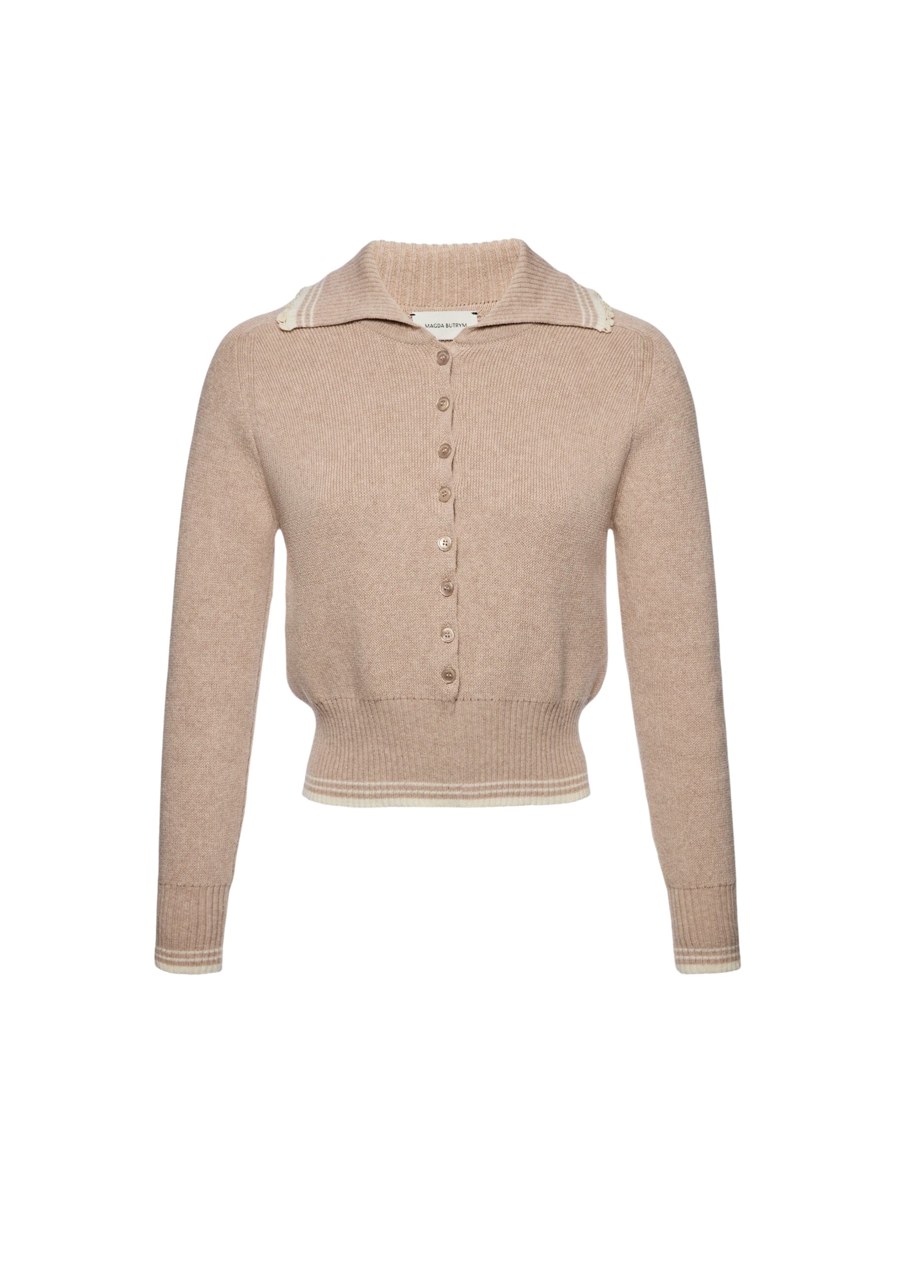 Magda Butrym Reversible buttoned polo sweater in beige