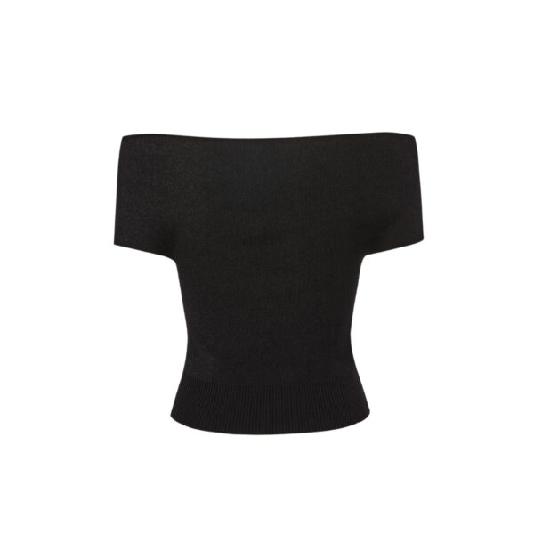 Magda Butrym Reversible off-shoulder knit top in black