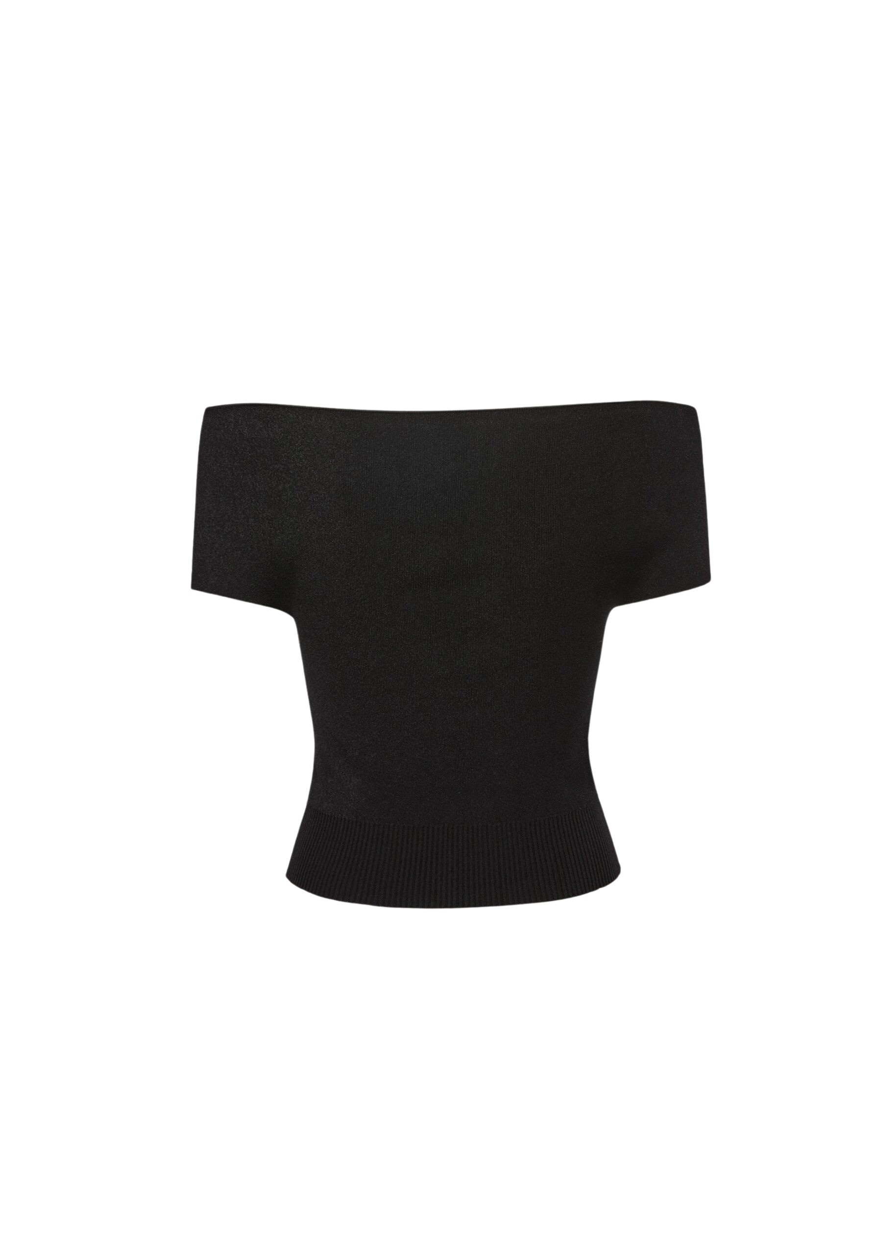 Magda Butrym Reversible off-shoulder knit top in black