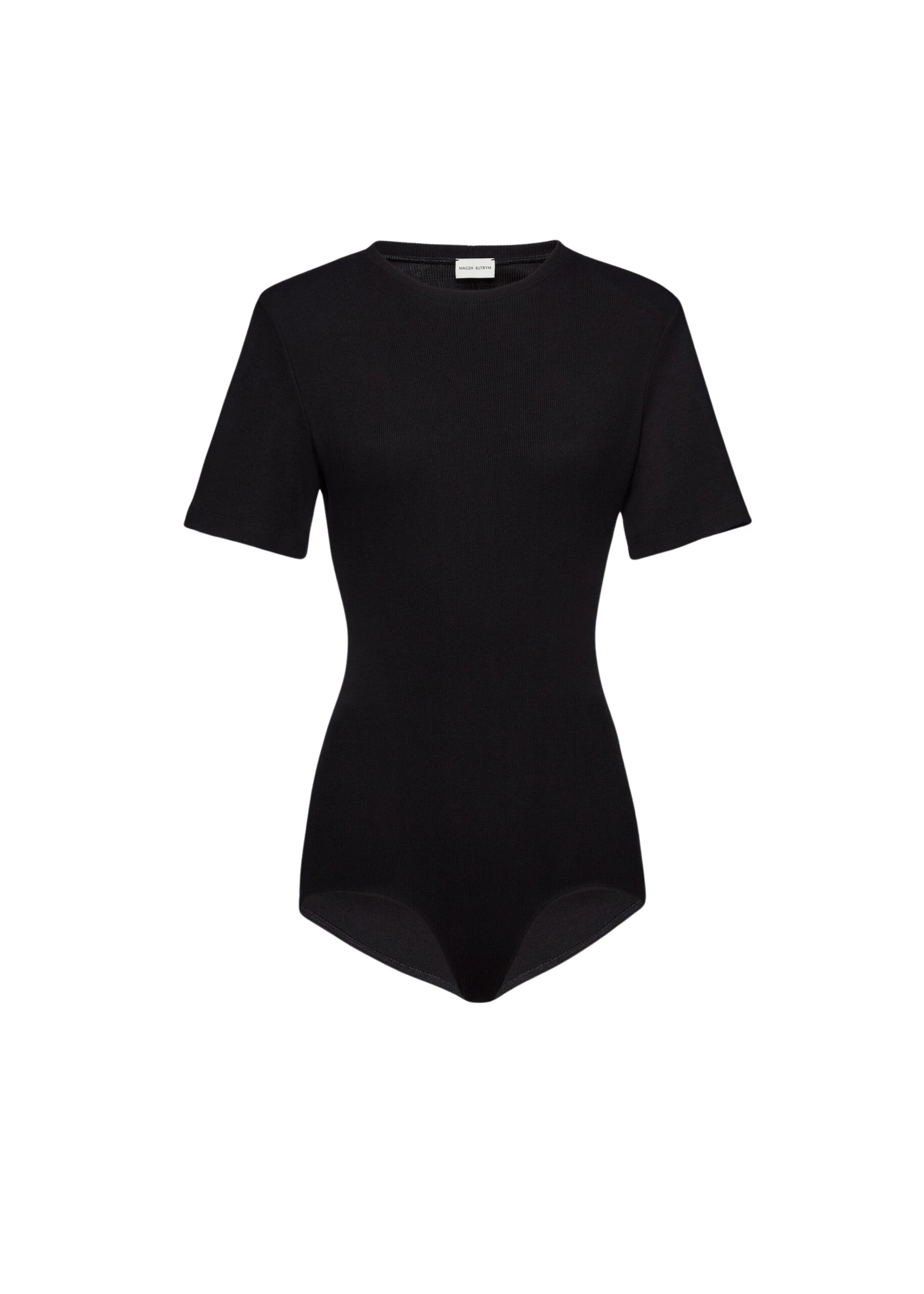 Magda Butrym Ribbed short sleeve bodysuit in black