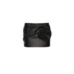 Magda Butrym Rose-detail leather mini skirt in black
