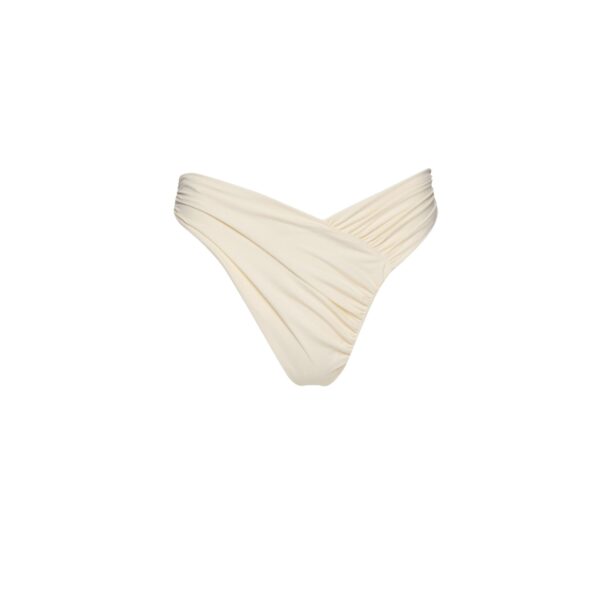 Magda Butrym Ruched asymmetric swim bottom in cream