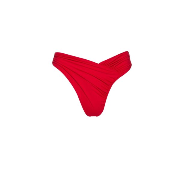 Magda Butrym Ruched asymmetric swim bottom in red