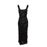 Magda Butrym Ruched cotton midi dress in black