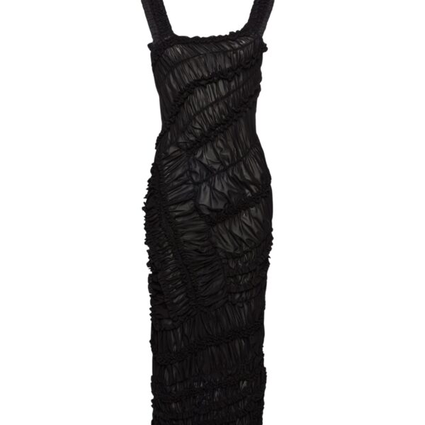 Magda Butrym Ruched cotton midi dress in black