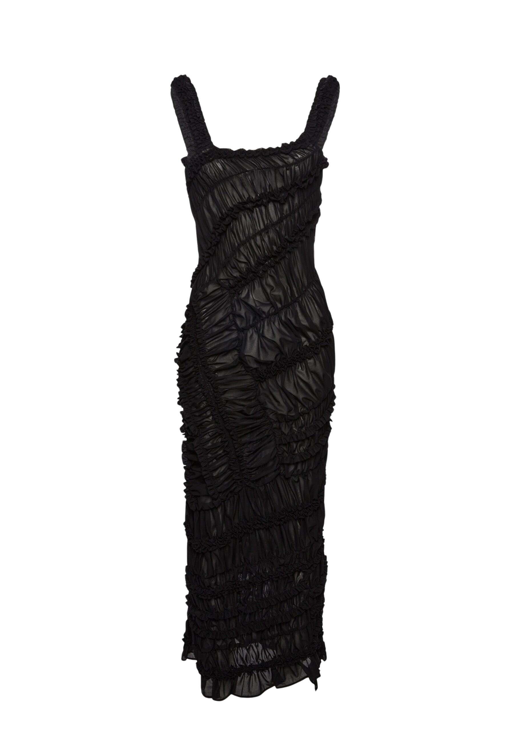 Magda Butrym Ruched cotton midi dress in black
