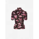 Magda Butrym Ruched floral silk-blend top in brown print