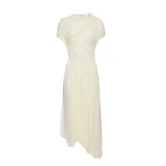 Magda Butrym Ruched muslin midi dress in cream