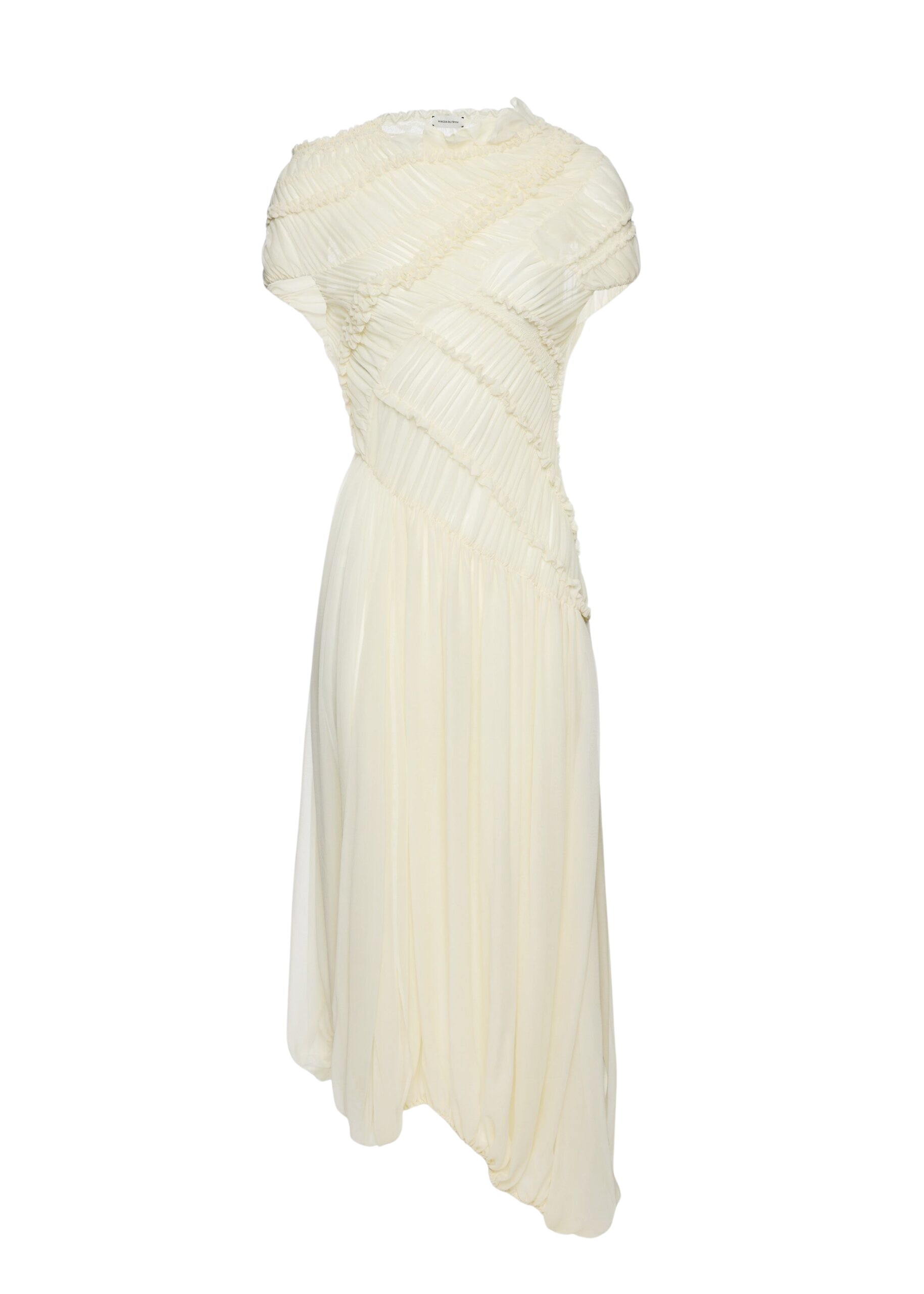 Magda Butrym Ruched muslin midi dress in cream