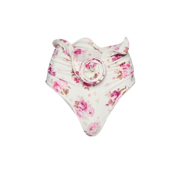 Magda Butrym Sculpted waist swim bottom in cream floral print