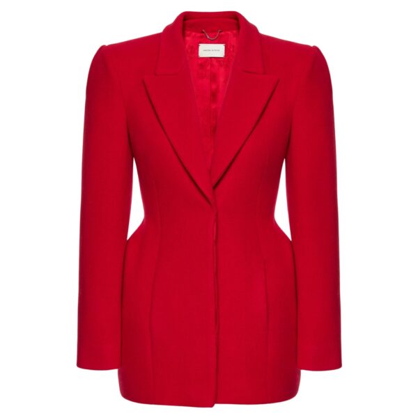 Magda Butrym Sculpted wool hourglass blazer in red