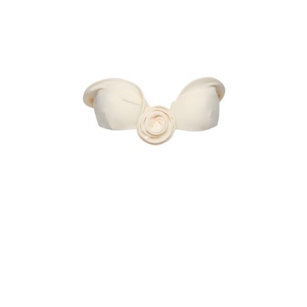 Magda Butrym Sculptural bandeau swim top in cream