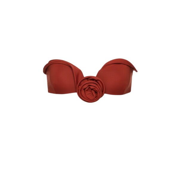 Magda Butrym Sculptural bandeau swim top in orange