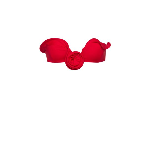 Magda Butrym Sculptural bandeau swim top in red