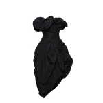 Magda Butrym Sculptural draped midi dress in black