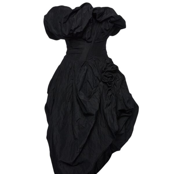 Magda Butrym Sculptural draped midi dress in black
