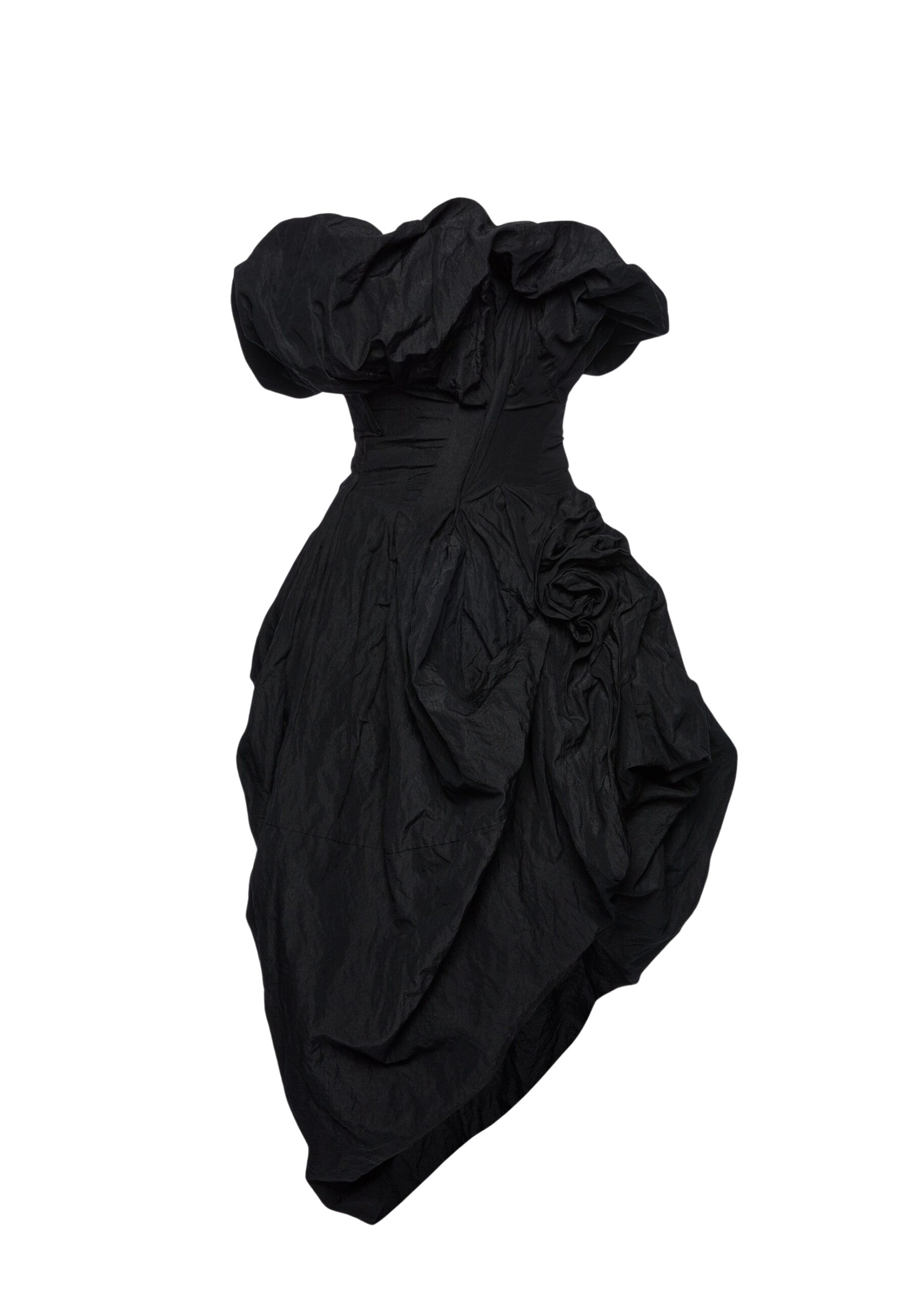 Magda Butrym Sculptural draped midi dress in black