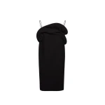 Magda Butrym Sculptural neckline dress in black