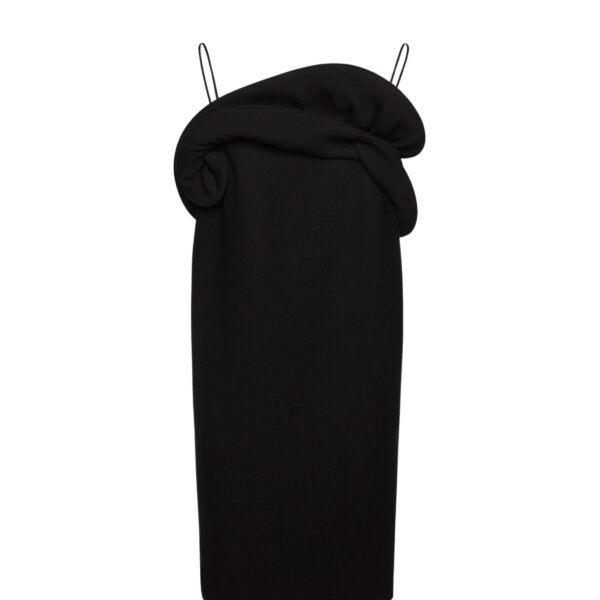 Magda Butrym Sculptural neckline dress in black