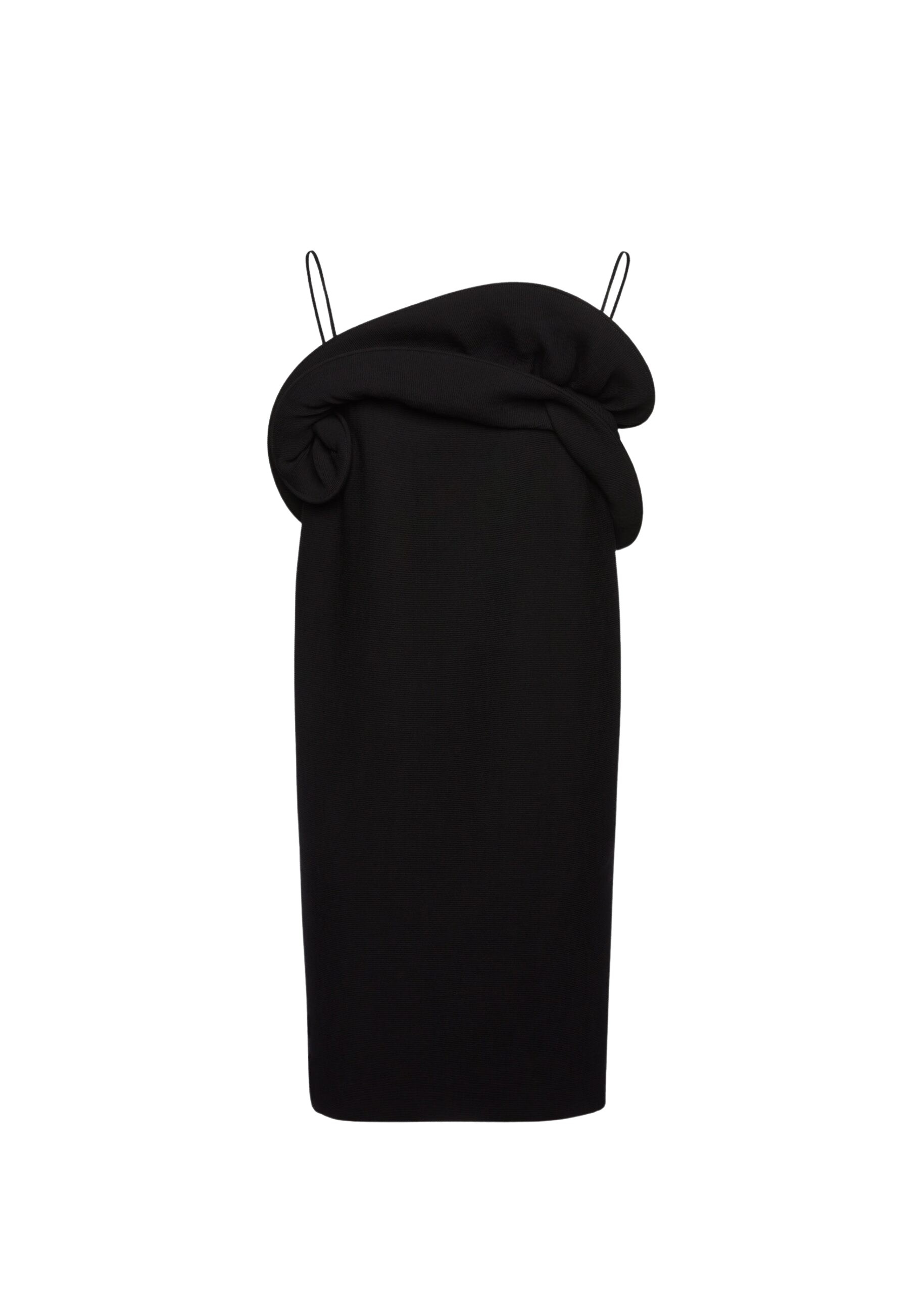 Magda Butrym Sculptural neckline dress in black