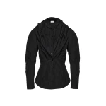 Magda Butrym Shawl collar fitted blouse in black