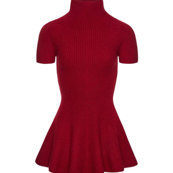 Magda Butrym Short-sleeve cashmere dress in red