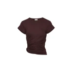 Magda Butrym Side-knot draped t-shirt in brown