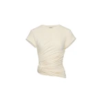 Magda Butrym Side-knot draped t-shirt in cream