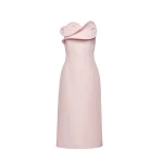 Magda Butrym Silk corset dress with sculptural neckline in blush pink